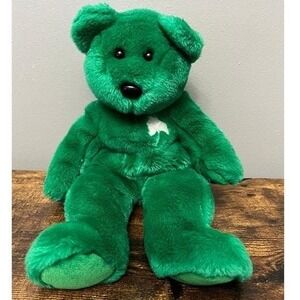 Vintage 1998 Ty Beanie Buddies Retired Erin‎ the Irish Shamrock Bear Plush